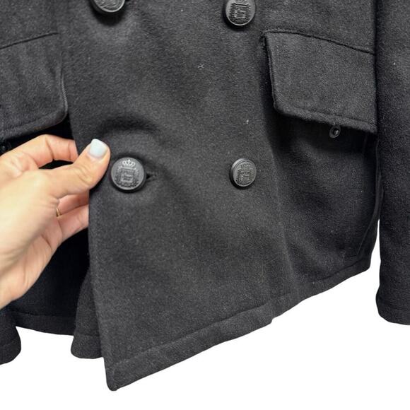 Guess Wool Blend Coat Jacket Black Men’s Size Medium - Picture 3 of 10